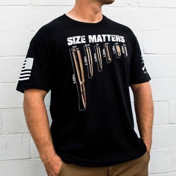 Grunt Style Men’s Black Size Matters Short Sleeve Tee - Picture 2 of 7